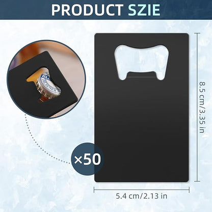 50 Pcs Stainless Steel Metal Card Beer Bottle Opener, DIY Party Favor Wedding - Image 2
