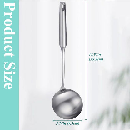 Soup Ladle, Metal 316 Stainless Steel Kitchen Ladles Spoon, Large Cooking Ladel - Image 4