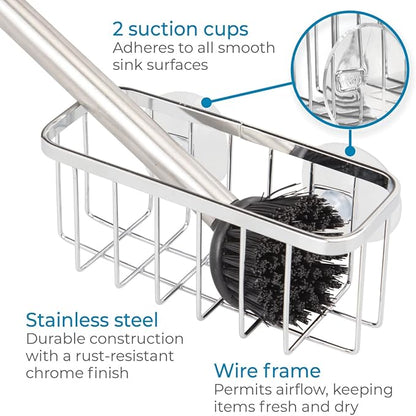 iDesign Gia Stainless Steel Dish Sponge Holder Basket - Image 5
