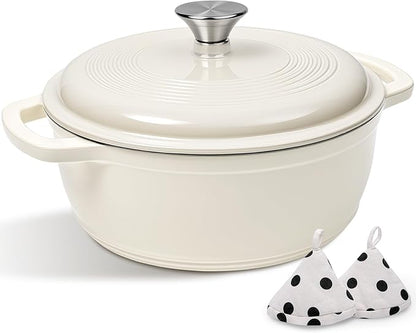 Enameled Cast Iron Dutch Oven Pot by AIVIKI