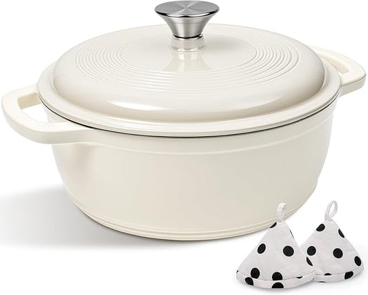 Enameled Cast Iron Dutch Oven Pot by AIVIKI
