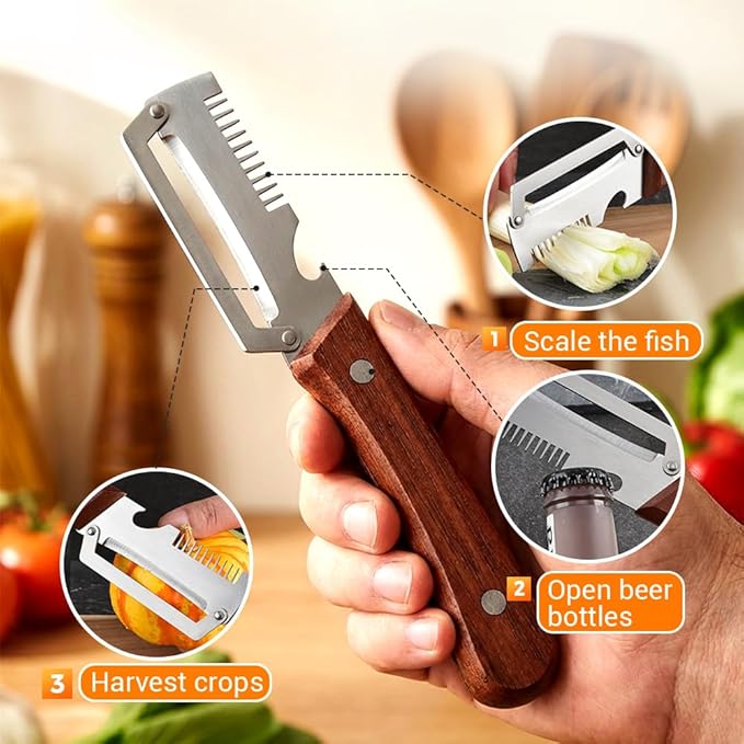 2Pcs Multi-Functional Vegetable Peeler, Ultra-Sharp Stainless Steel Blade - Image 3