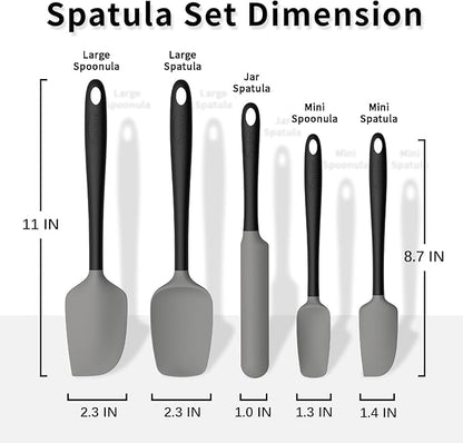 Coukre Silicone Spatula Set of 5, High Temperature Resistant, Food Grade - Image 2