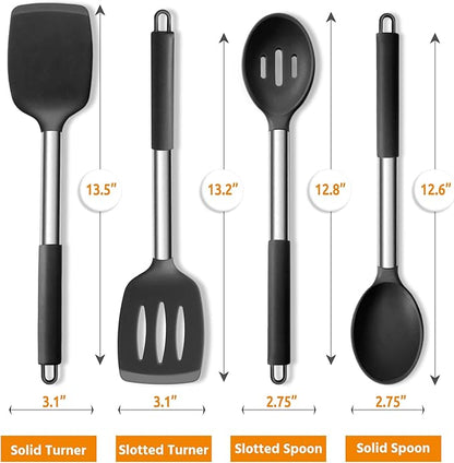 E-far Cooking Utensils Set of 4, Silicone Kitchen Utensils - Image 2