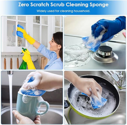8PCS Dish Sponges Kitchen, Premium Blue Dish Washing Kitchen Sponge, Compressed - Image 6