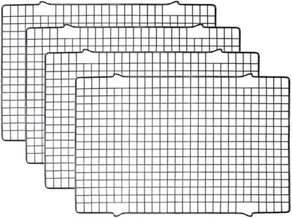 Tebery 4 Pack Black Heavy-Duty Wire Cooking Rack Baking Racks, Nonstick Baking by Tebery