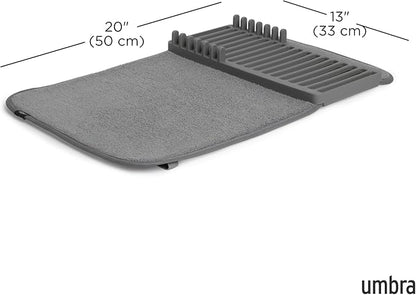 Umbra Udry Dish Rack and Microfiber Drying Mat – Space-Saving Design Folds Up - Image 3