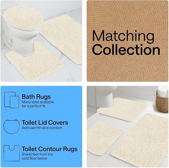 GORILLA GRIP Bath Rug Mat 48x17, Thick Soft Absorbent Chenille, Quick Dry - Image 8