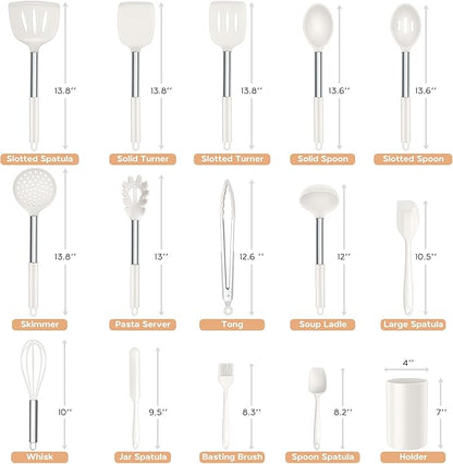 Onader Silicone Kitchen Utensils Set, Includes Heat Resistant Spatula Turner - Image 2