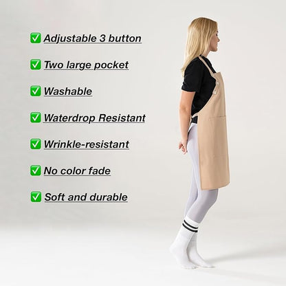 TOSHE Kitchen Apron Waterdrop Resistant Cotton Apron - Image 7