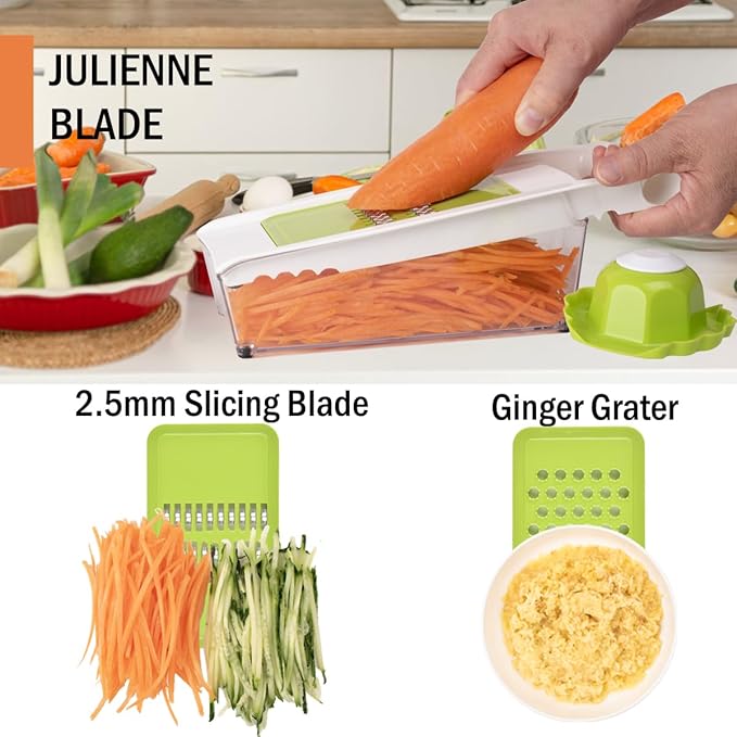 NACOLUS Cheese Grater with Container, 5 In 1 Mandoline Slicer - Image 5