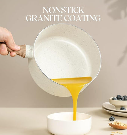 MICHELANGELO Saucepan Set with Lid, Nonstick Sauce Pan Sets with Granite - Image 2