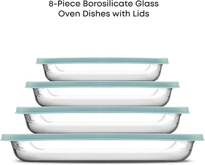 JoyJolt 8-Piece Borosilicate Glass Oven Dishes - Image 2