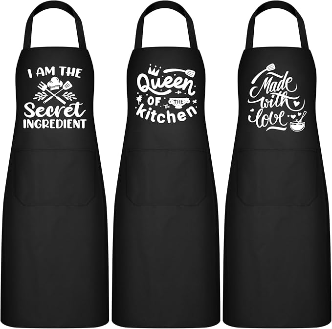Jeyiour 3 Pack Funny Cooking Aprons Women Oil-proof Kitchen Aprons by Jeyiour