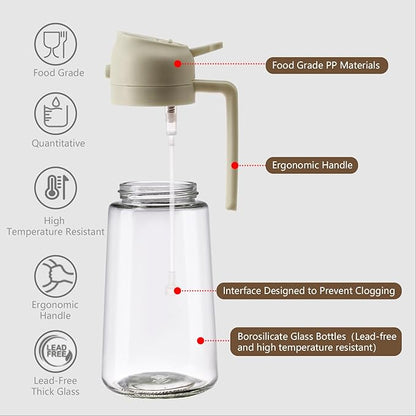 SWEET VIEW Oil Sprayer for Cooking, 16oz/470ml Glass Oil Dispenser/Pour Bottle - Image 5