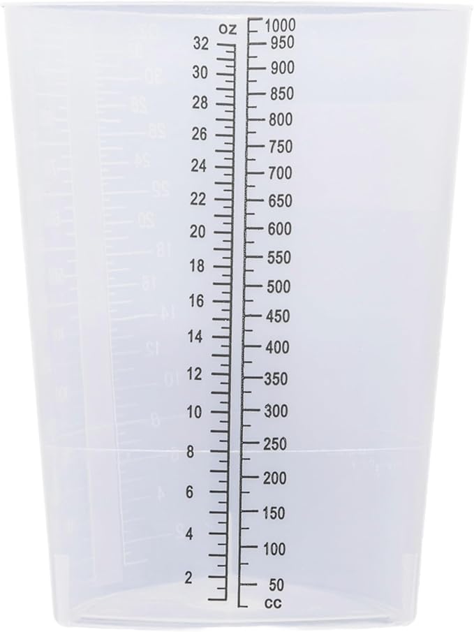 Vakly Plastic Graduated Triangular Intake Output Container 32 ounce Three-Sided - Image 8