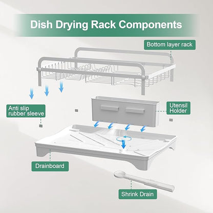 Dish Drying Rack, Dish Racks for Kitchen Counter, Metal Dish Drainer - Image 8