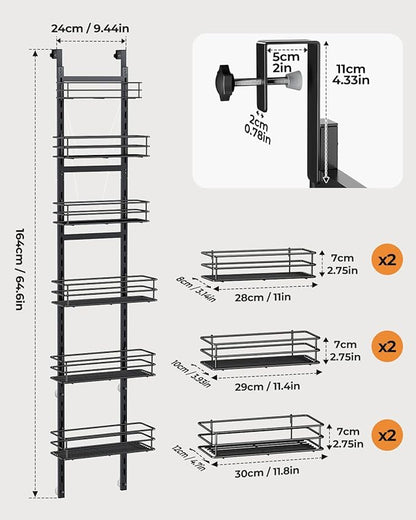 6-Tier Over the Door Pantry Organizer, Cabinet Door Organizer, Kitchen Pantry - Image 5