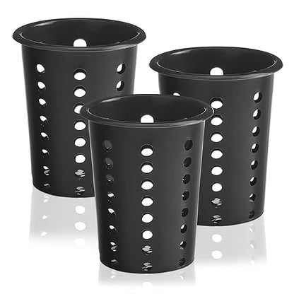 OCS Parts Perforated Utensil Drying Cups | Black | Set of 3 | Plastic Flatware by OCSParts