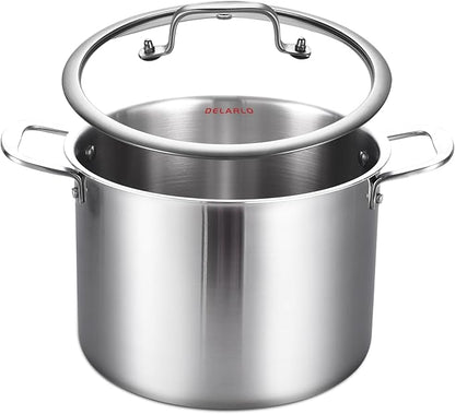 DELARLO Tri-ply Stainless Steel 20QT Stock Pot, Compatible by DELARLOCOOKWARE