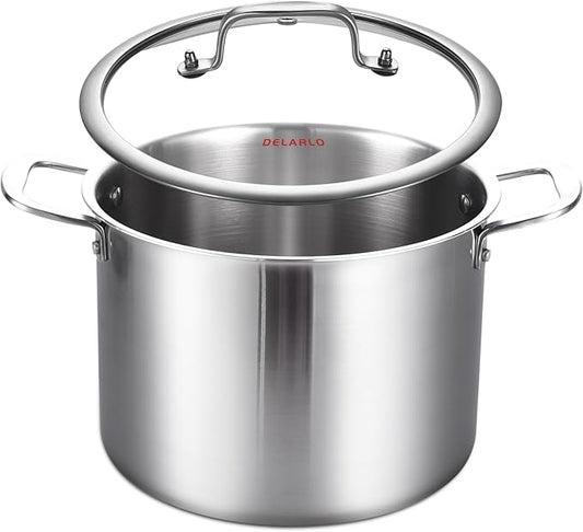 DELARLO Tri-ply Stainless Steel 20QT Stock Pot, Compatible by DELARLOCOOKWARE