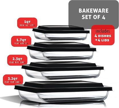 Nestl 8pc Glass Baking Dishes for Oven, Glass Food Storage Containers - Image 9