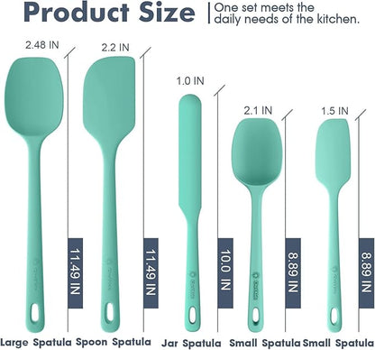 ChefAide 5 Pieces Silicone Spatula Set, Food Grade Rubber Spatula, Upgrade - Image 2