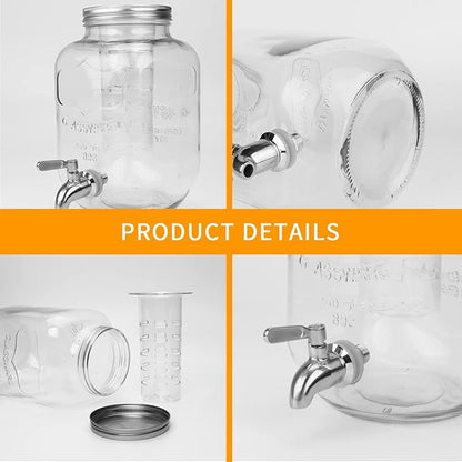 Accguan 1-Gallon Drink Dispenser, Glass Water Dispenser - Image 4