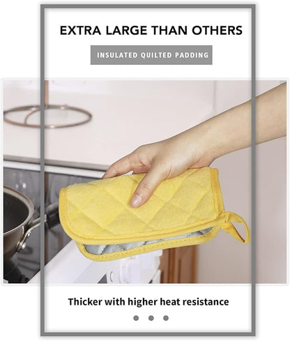 Joyhalo 4 Pack Pot Holders for Kitchen, Cotton Oven Holder - Image 3