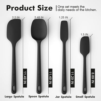 ChefAide 4 Pieces Silicone Spatula Set, Food Grade Rubber Spatula, Upgrade - Image 2