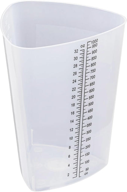 Vakly Plastic Graduated Triangular Intake Output Container 32 ounce Three-Sided - Image 6