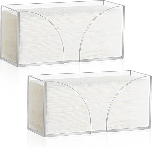 2PCS Paper Towel Dispenser Countertop Acrylic Clear Paper Towel Holder by AFOROEOA