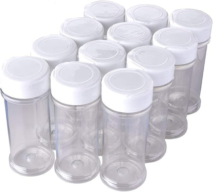 12 Pack of 6 Oz. Empty Clear Plastic Spice Bottles - Image 2