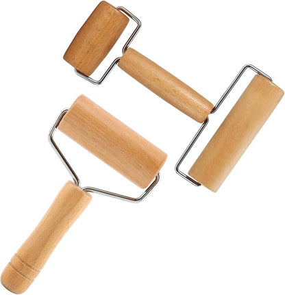 Small Wooden Rolling Pin for Baking, 7 Inch Mini Dough Roller, Non Stick Pizza by Magicdo