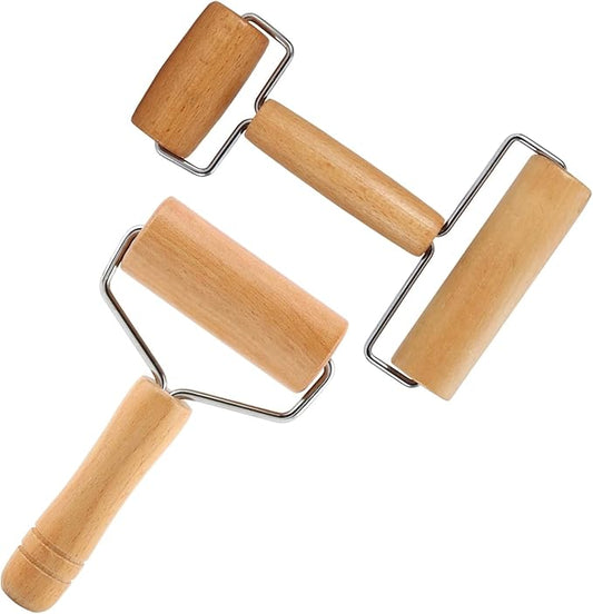 Small Wooden Rolling Pin for Baking, 7 Inch Mini Dough Roller, Non Stick Pizza by Magicdo