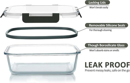 M MCIRCO 30 Pieces Glass Food Storage Containers - Image 3