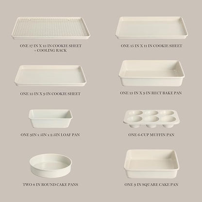 Martha Stewart Gallen 10 Piece Baking Pans Ceramic PFA Free Non Toxic Non Stick - Image 3