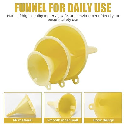 Plastic Kitchen Funnel Set of 3, Round Kitchen Funnels - Image 3