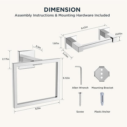 FORIOUS Toilet Paper Holder Set Wall Mount, SUS 304 Stainless Steel Pivoting - Image 7