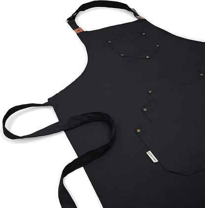 Cotton Canvas Apron for Women & Men – Adjustable Neck Strap & Waist Ties - Image 8