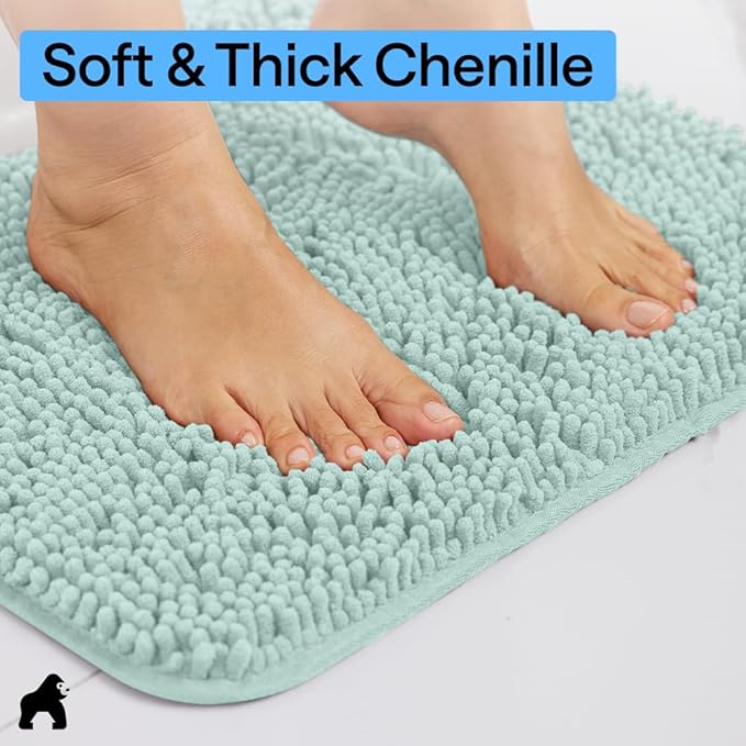 GORILLA GRIP Bath Rug Mat 36x24, Soft Absorbent Chenille, Quick Dry Microfiber - Image 4