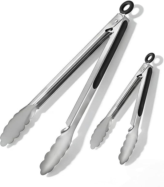 Stainless Steel Grill Tongs Set, Heat Resistant Metal Food Tongs by Unknown