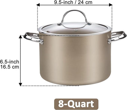 Cooks Standard Hard Anodized Ceramic Nonstick 8-Quart Stock pot - Image 2