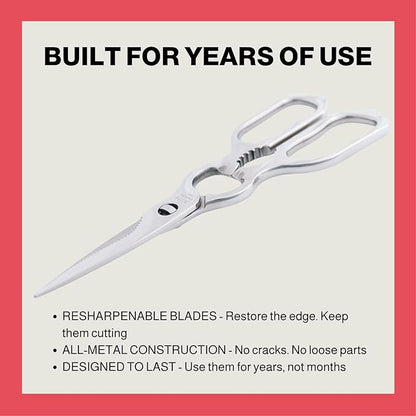 Heavy Duty Kitchen Scissors for Food — All Purpose Cooking Scissors, All - Image 7