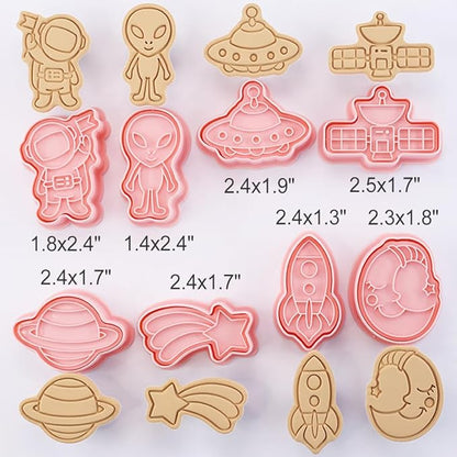 Outer-Space Cookie Cutters Set, 8-PCS 3D Astronaut, Planet Cookie Cutters - Image 5