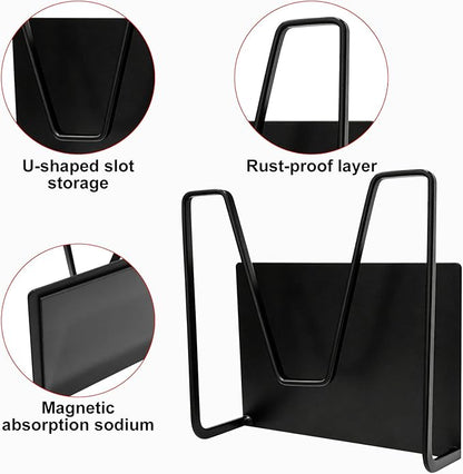 2 Pack Magnetic Pot Lid Holder, Organizer Hanging Saucepan Lid Metal Pot Lid - Image 5