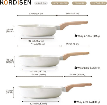 Kordisen Nonstick Ceramic Frying Pan Set, 3 Piece Ceramic Skillet Set, Healthy - Image 7