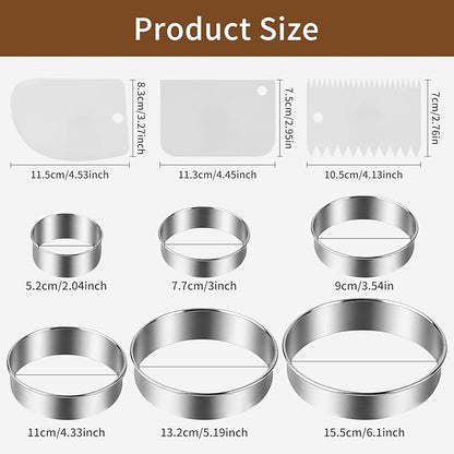 9Pcs Round Cookie Cutter Set - Image 2
