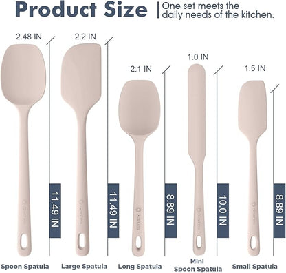 ChefAide 5 Pieces Silicone Spatula Set, Food Grade Rubber Spatula, Upgrade - Image 2