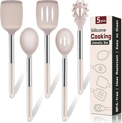 5Pcs Silicone Cooking Utensils Set, Heat Resistant Kitchen Tools Include by Unknown